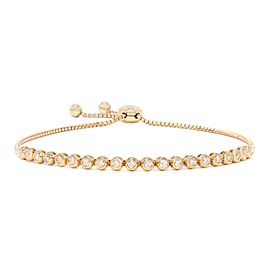 Rachel Koen Bezel Set Diamond Tennis Sliding Bracelet 14K Yellow Gold 0.67Cttw