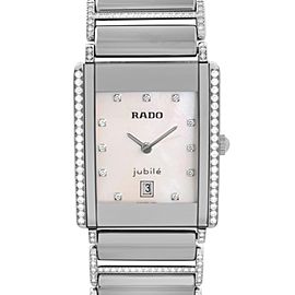 Rado Integral 24mm Steel Ceramic Diamonds MOP Dial Quartz Ladies Watch