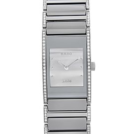 Rado Integral Steel Ceramic Diamonds Silver Dial Quartz Ladies Watch