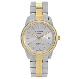 Tissot PR 100 38mm Two Tone Steel Silver Dial Automatic Watch