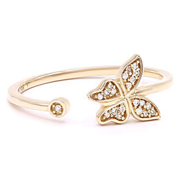 True Butterfly Diamond Ring 14K Yellow Gold 0.04cttw Size 7