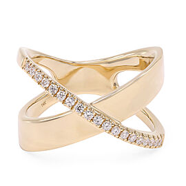 True Pave Diamond X Ring Band