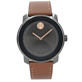 Movado Bold 42.5mm Gunmetal Steel Grey Dial Quartz Mens Watch