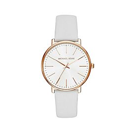 Michael Kors Pyper 38mm Steel Leather White Dial Ladies Quartz Watch