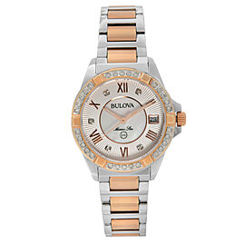 Bulova Marine Star Steel Two-Tone Diamonds MOP Dial Quartz Ladies Watch