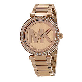 Michael Kors Parker 39mm Gold Tone Steel Crystal Ladies Quartz Watch