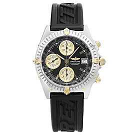 Breitling Windrider Chronomat Black Dial Yellow Gold Steel Men Watch