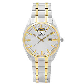 Bulova Surveyor Two-Tone Stainless Steel Silver Dial Quartz Mens Watch