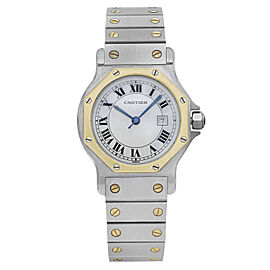 Cartier Santos Octagon 18K Gold Steel Roman Dial Automatic Ladies Watch