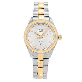 Tissot PR100 33mm Two Tone Steel Quartz Ladies Watch