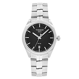 Tissot PR 100 Steel Black Dial Quartz Mens Watch