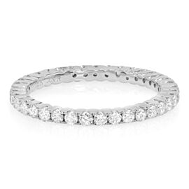 True Eternity Natural Diamond Wedding Band Ring 18K White Gold 0.93cttw