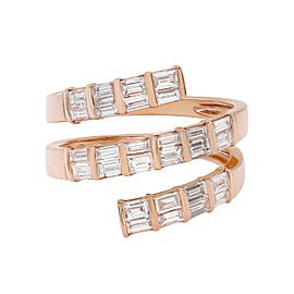 True Baguette Diamond Multi Row Spiral Ring