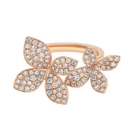 True Diamond Double Flower Cocktail Ring