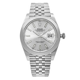 Rolex Datejust Steel Smooth Bezel Silver Index Dial Automatic Watch