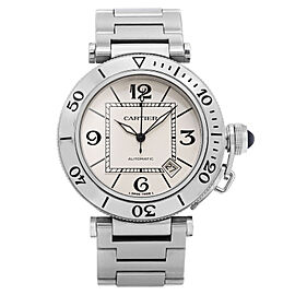 Cartier Pasha Seatimer 40.5mm Steel Silver Dial Automatic Mens Watch