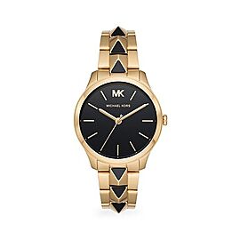 Michael Kors Runway Mercer Steel 38mm Black Dial Quartz Ladies Watch