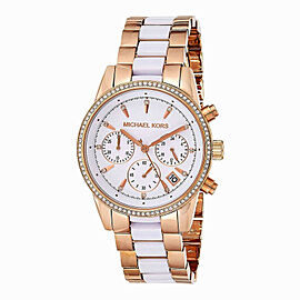 Michael Kors Ritz 37mm Two Tone Steel White Dial Quartz Ladies Watch