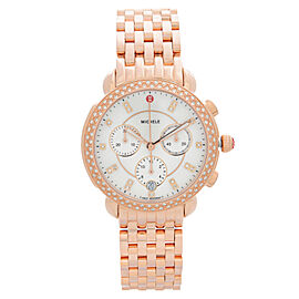 Michele Sidney Rose Gold Steel Diamond Bezel Quartz Ladies Watch