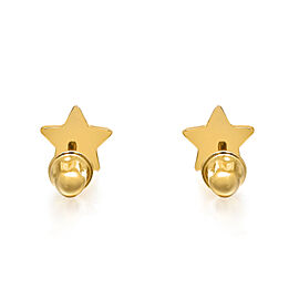 True Tiny Star Stud Earrings Screw Back 14k Yellow Gold