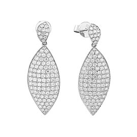 Rachel Koen 2.45Cttw Pave Set Round Cut Diamond Leaf Statement Drop Earrings