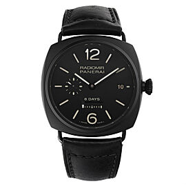 Panerai Radiomir 8 Days Ceramic Black Dial Hand Wind Men's Watch