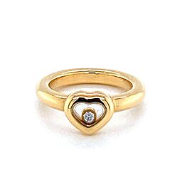 Chopard Happy Diamond 18k Yellow Gold One Diamond Heart Ring