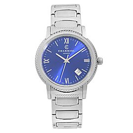 Charriol Parisii 40mm Stainless Steel Blue Dial Quartz Mens Watch