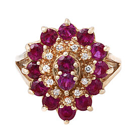 True Synthetic Ruby & Diamond Cocktail Ring