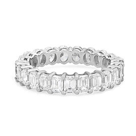 True 3.44Cttw Half Oval & Emerald Cut Diamond Eternity Band Ring