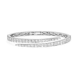 Rachel Koen 4.27Ctw Tapered Baguette Cut Diamond Bangle Bracelet