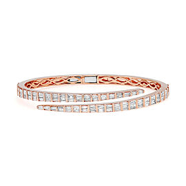 True 4.36Cttw Tapered Baguette Cut Diamond Bangle Bracelet