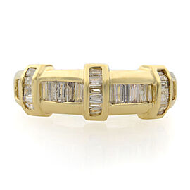 True 0.50Cttw Baguette Cut Diamond Ladies Band Ring 14K Yellow Gold Size 5.75