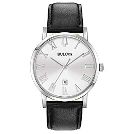 Bulova American Clipper 40mm Stainless Steel Silver Dial Quartz Men Watch