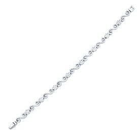 Rachel Koen Diamond Flower Cluster Tennis Bracelet 18K White Gold