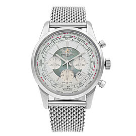 Breitling Transocean Unitime Steel White Dial Watch