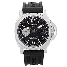 Panerai Luminor 44mm GMT Steel Black Dial Automatic Mens Watch