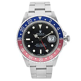 Rolex GMT-Master Pepsi Bezel Steel Black Dial Automatic Mens Watch