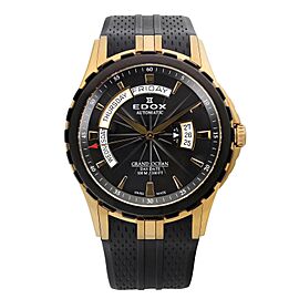 Edox Grand Ocean Day Date 45mm Steel Rubber Automatic Mens Watch