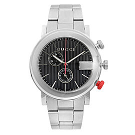 Gucci G Chrono Stainless Steel Black Dial Quartz Mens Watch