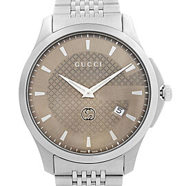 Gucci G-Timeless 40mm Date Stainless Steel Bronze Dial Quartz Men Watch