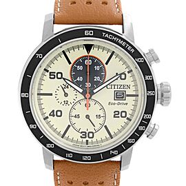 Citizen Brycen Eco-Drive 44mm Steel Beige Dial Quartz Mens Watch