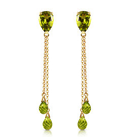 7.5 CTW 14K Solid Gold Eloquence Peridot Earrings