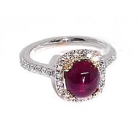 14K White Gold 2.30ct Ruby & 0.40ct Diamonds Ring Size 7.5