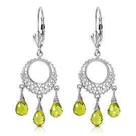 3.75 CTW 14K Solid White Gold Not Single Anymore Peridot Earrings