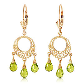 3.75 CTW 14K Solid Gold Funfare Peridot Earrings