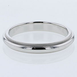 TIFFANY & Co 950 Platinum Milgrain band Ring LXGBKT-552