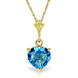 1.15 CTW 14K Solid Gold Paradox Blue Topaz Necklace