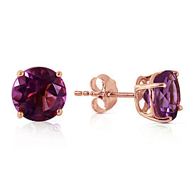 3.1 CTW 14K Solid Rose Gold Anna Amethyst Stud Earrings