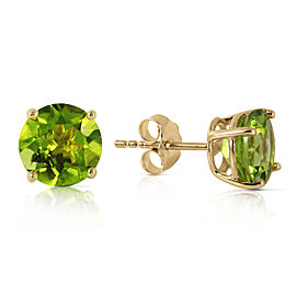 3.1 CTW 14K Solid Gold Stud Earrings Natural Peridot